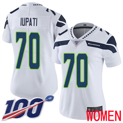 Seattle Seahawks Limited White Women Mike Iupati Road Jersey NFL Football #70 100th Season Vapor Untouchable->seattle seahawks->NFL Jersey